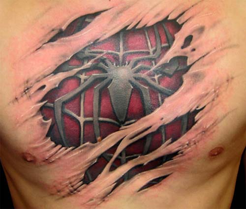 chest tattoos writing